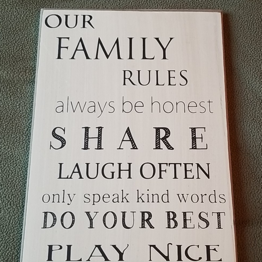 'Our Family Rules' Sign Wall Art